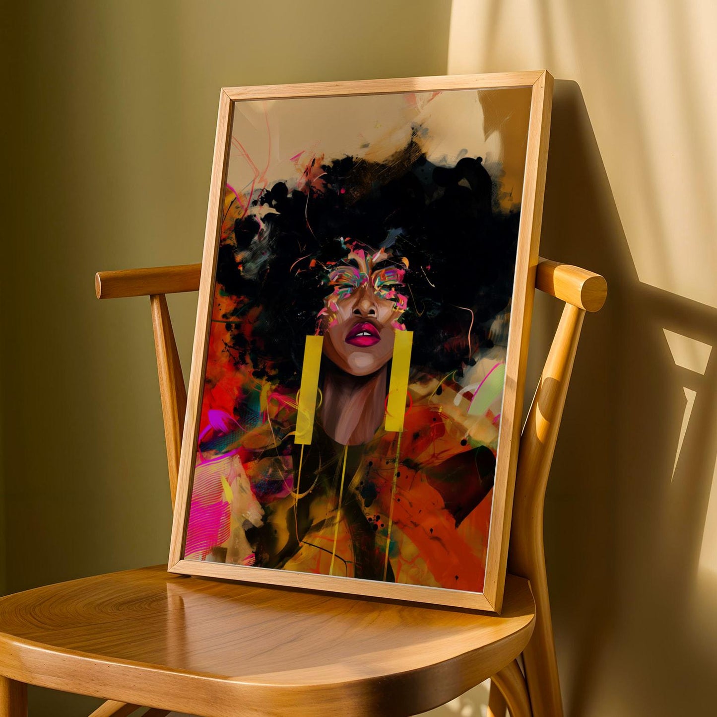 Abstract Black Beauty  Woman Wall Art Print V Soluna Soul