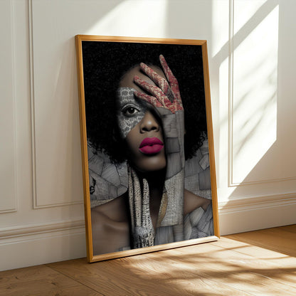 Abstract Black Beauty  Woman Wall Art Print IV Soluna Soul