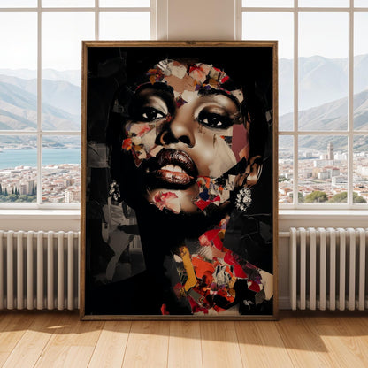 Abstract Black Beauty  Woman Wall Art Print II Soluna Soul