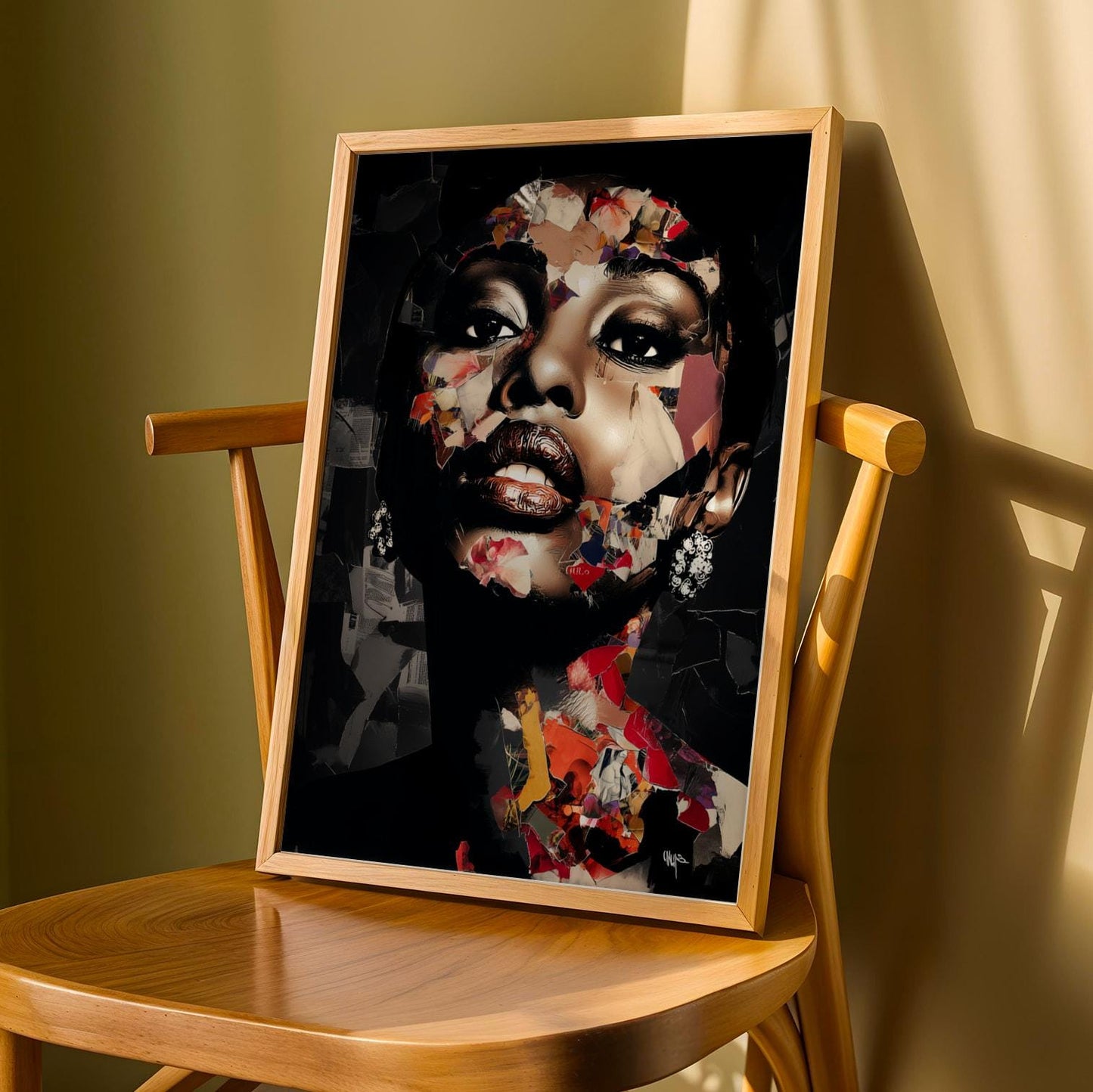 Abstract Black Beauty  Woman Wall Art Print II Soluna Soul
