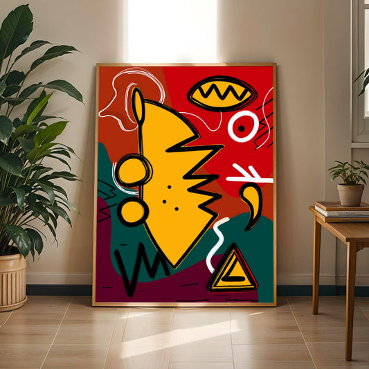 Bold African Abstract Wall Art Print Soluna Soul