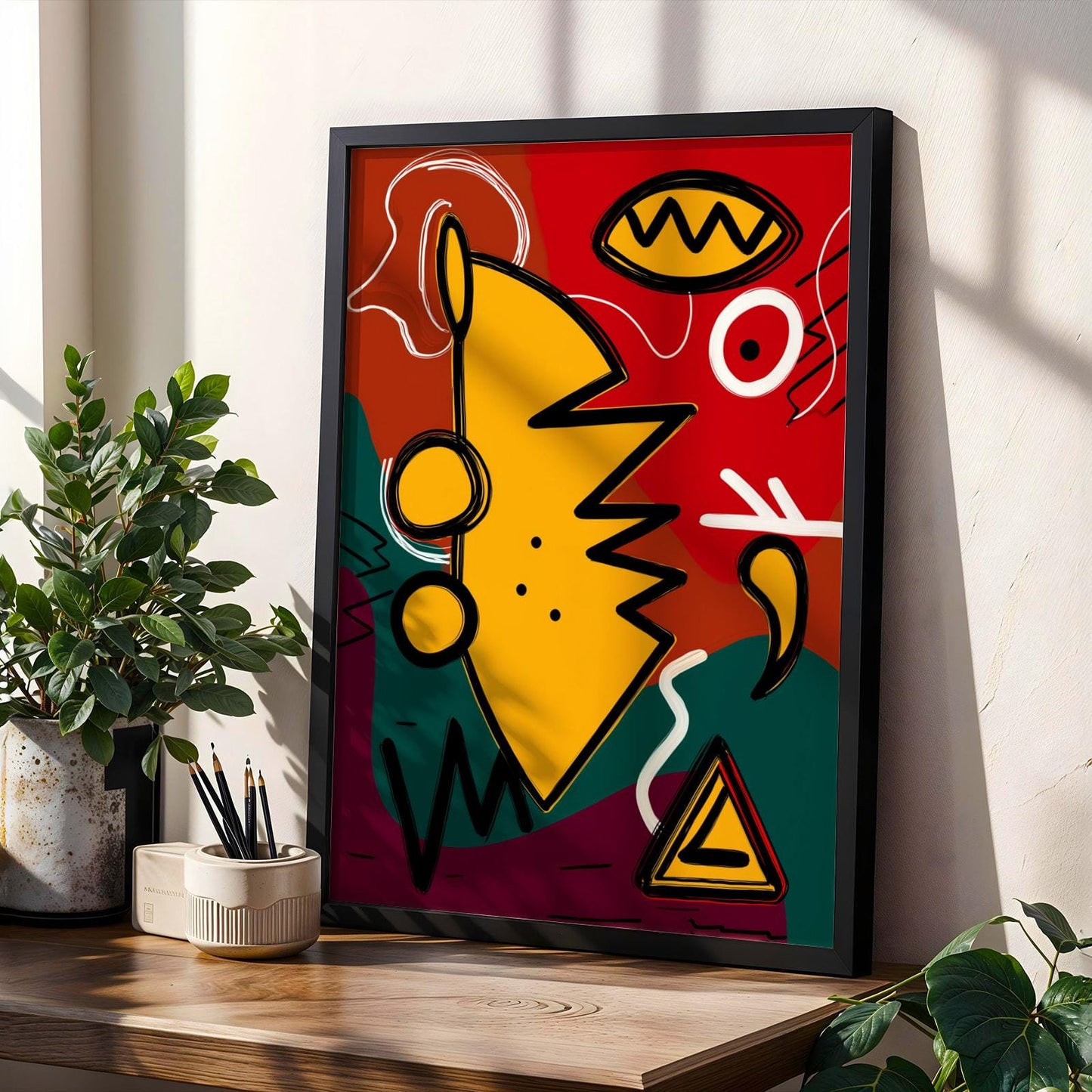 Bold African Abstract Wall Art Print Soluna Soul