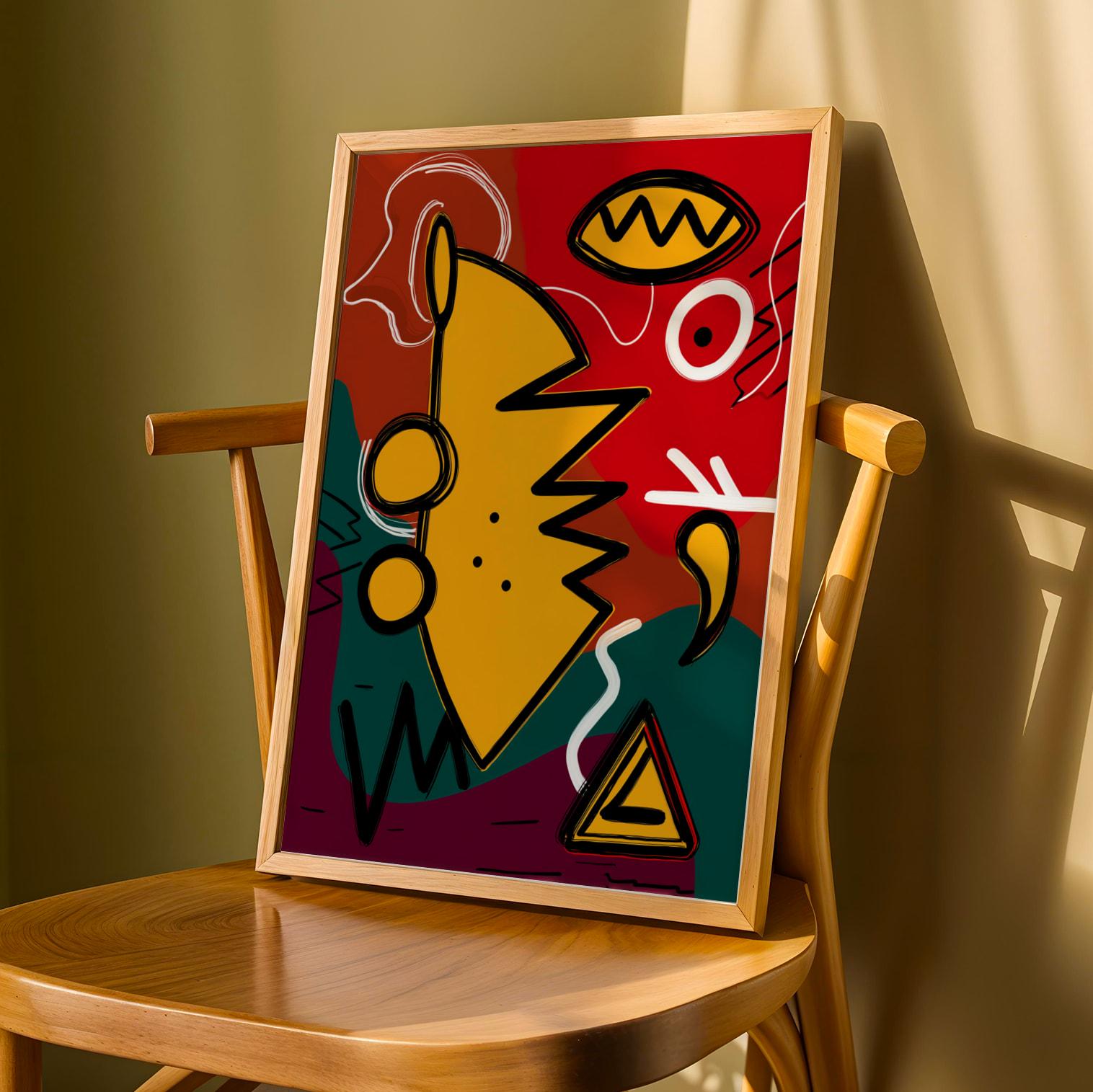 Bold African Abstract Wall Art Print Soluna Soul