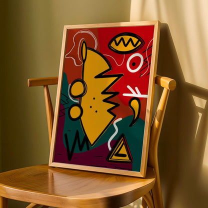 Bold African Abstract Wall Art Print Soluna Soul