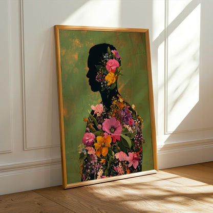 Floral Silhouette Wall Art Print Soluna Soul