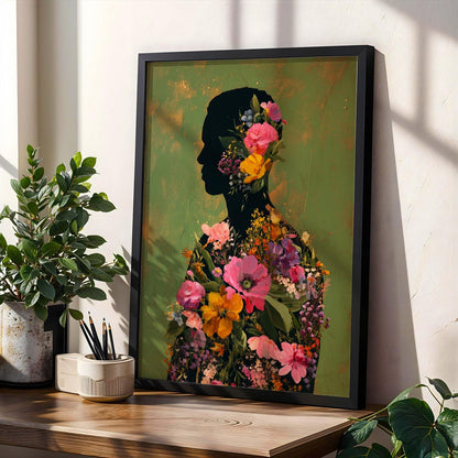 Floral Silhouette Wall Art Print Soluna Soul