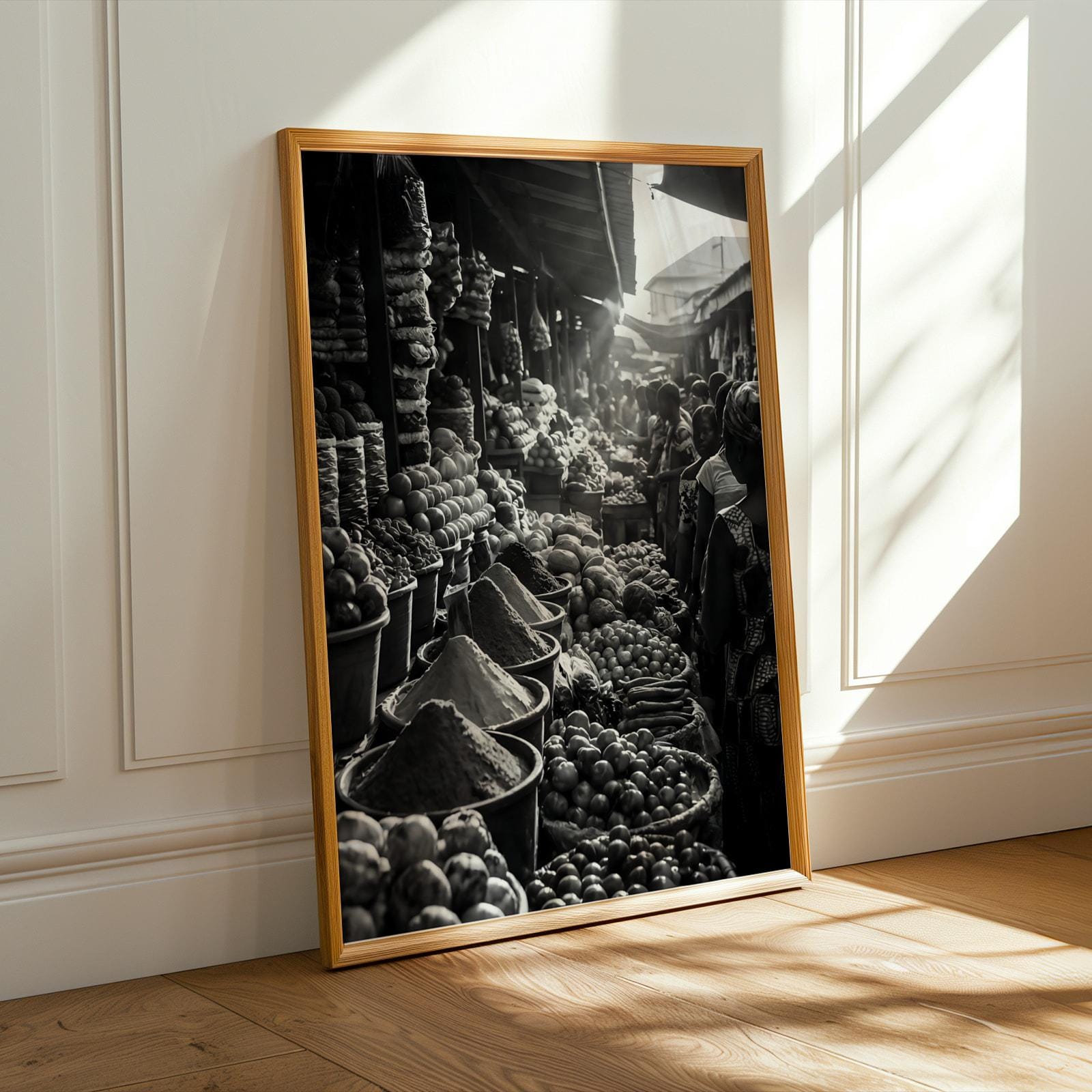 African Market Scene Wall Art Print - Photographic Style Soluna Soul