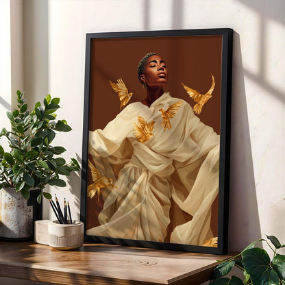 Black Woman Angel Wall Art Print Soluna Soul