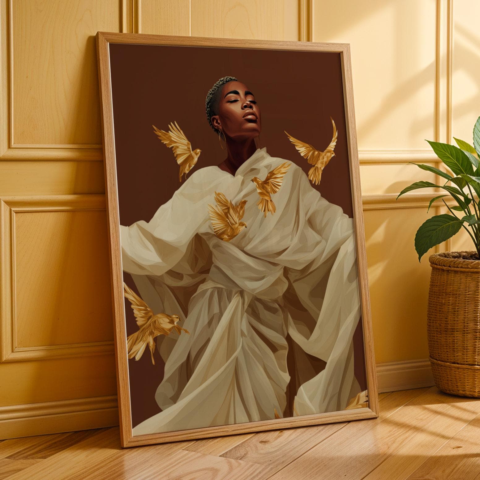 Black Woman Angel Wall Art Print Soluna Soul