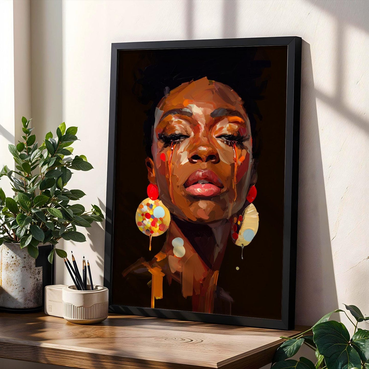 Abstract Black Beauty  Woman Wall Art Print VIII Soluna Soul