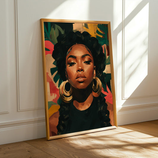 Abstract Black Beauty  Woman Wall Art Print VII Soluna Soul