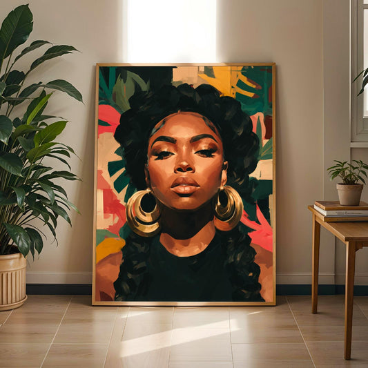 Abstract Black Beauty  Woman Wall Art Print VII Soluna Soul