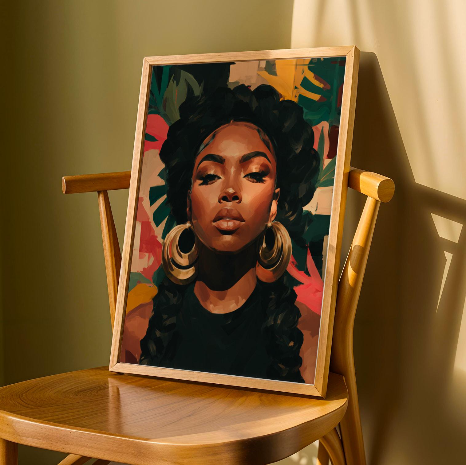Abstract Black Beauty  Woman Wall Art Print VII Soluna Soul