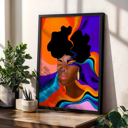 Abstract Black Beauty  Woman Wall Art Print VI Soluna Soul