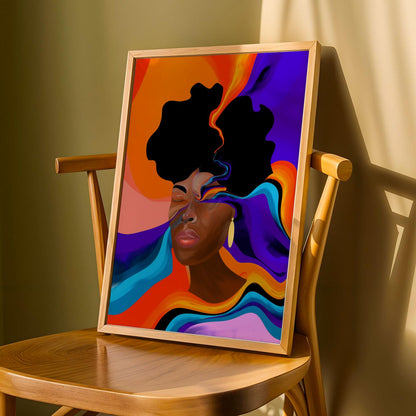 Abstract Black Beauty  Woman Wall Art Print VI Soluna Soul