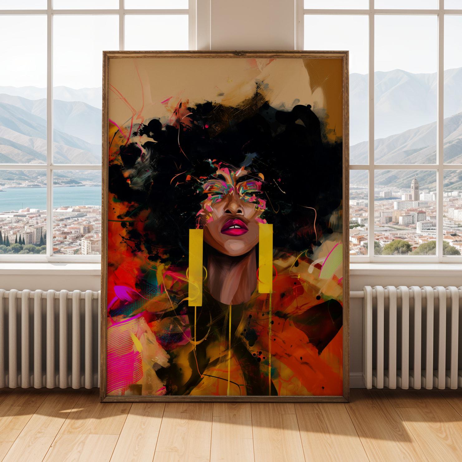 Abstract Black Beauty  Woman Wall Art Print V Soluna Soul