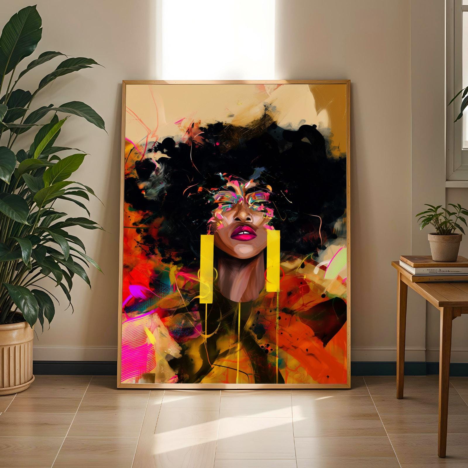 Abstract Black Beauty  Woman Wall Art Print V Soluna Soul