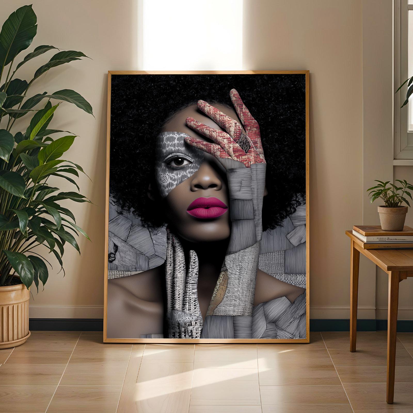 Abstract Black Beauty  Woman Wall Art Print IV Soluna Soul