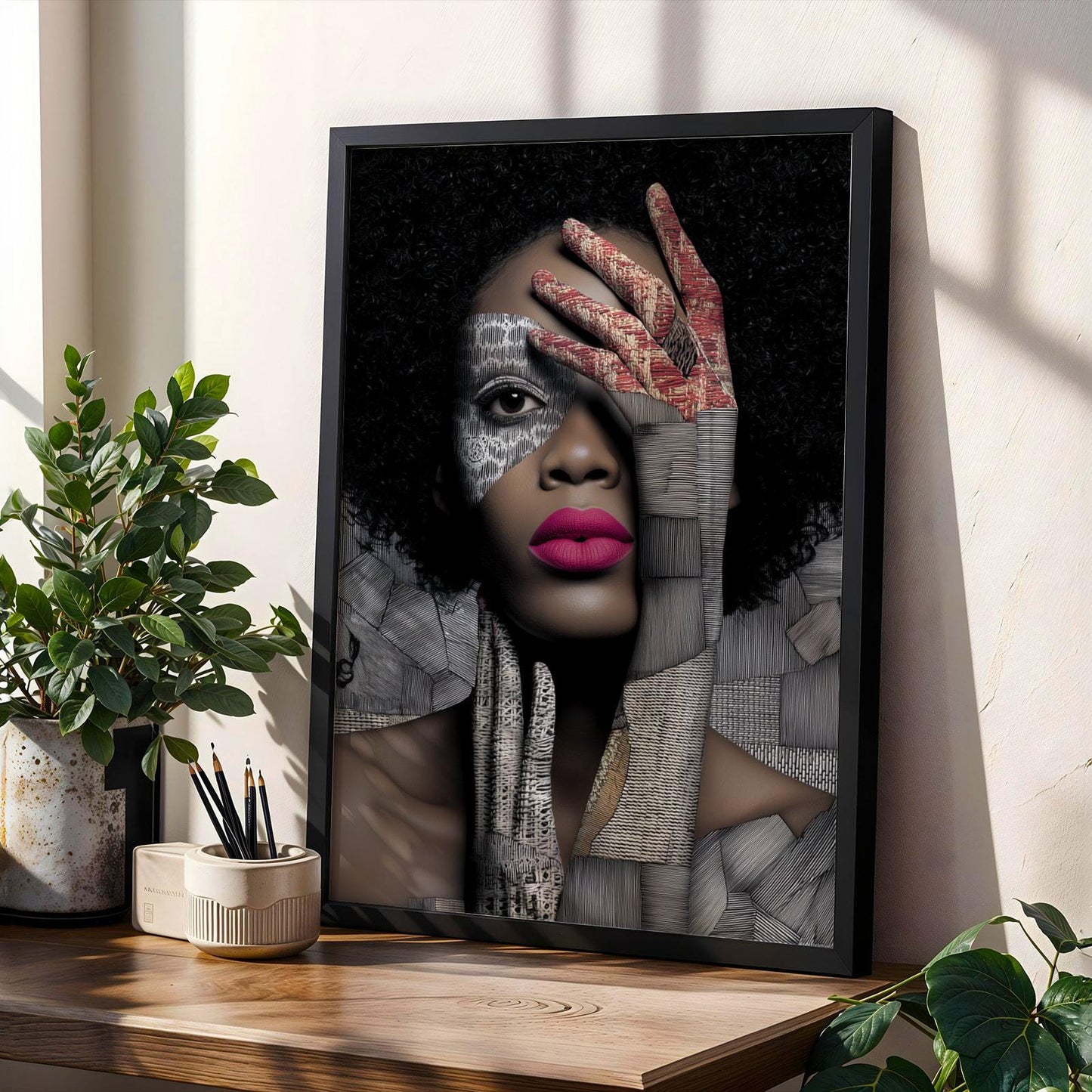 Abstract Black Beauty  Woman Wall Art Print IV Soluna Soul