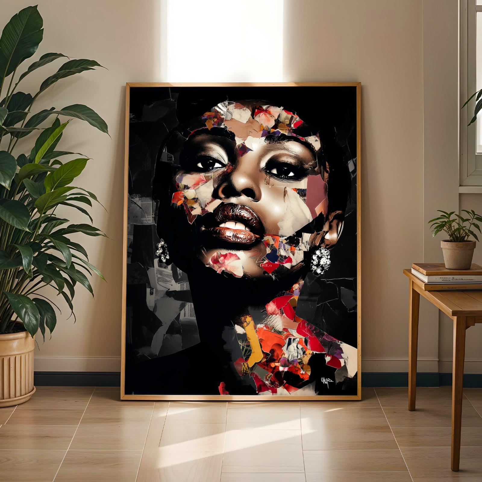 Abstract Black Beauty  Woman Wall Art Print II Soluna Soul