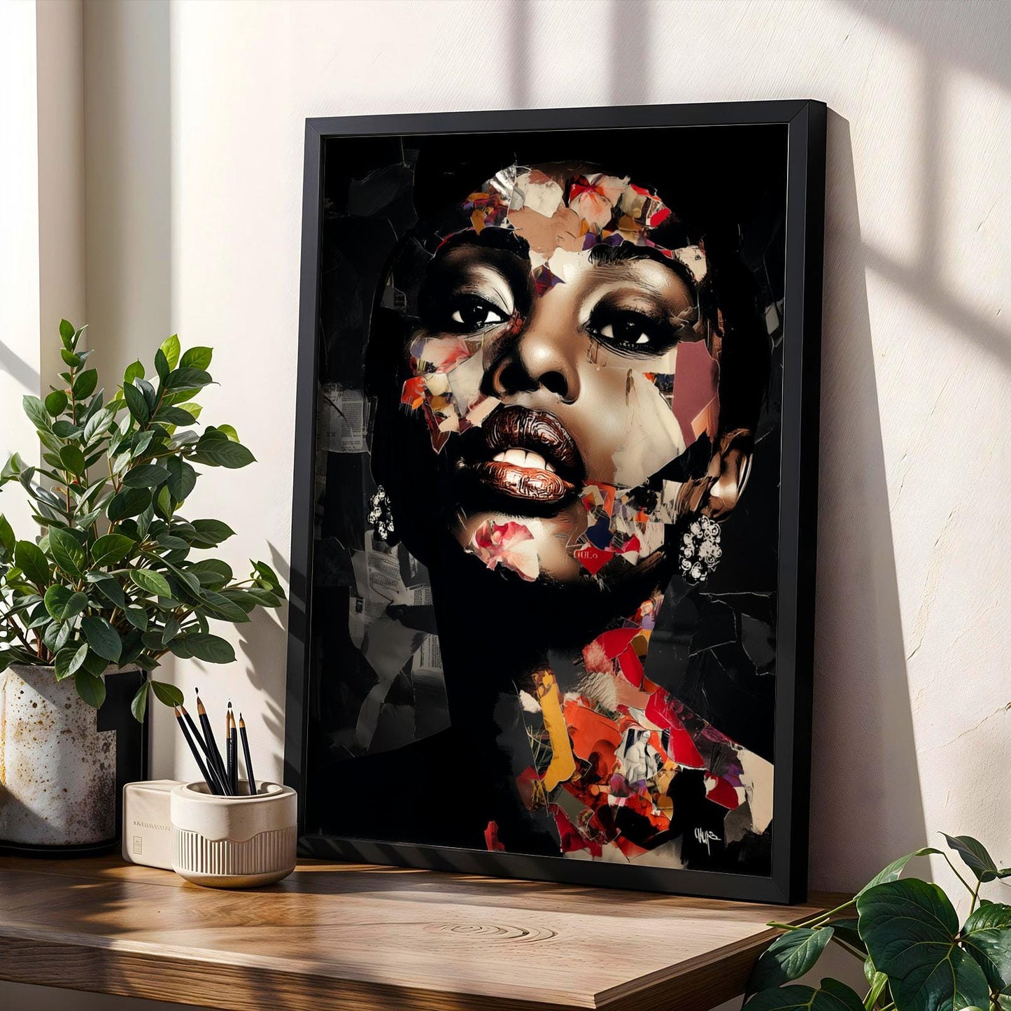 Abstract Black Beauty  Woman Wall Art Print II Soluna Soul