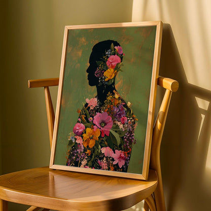 Floral Silhouette Wall Art Print Soluna Soul