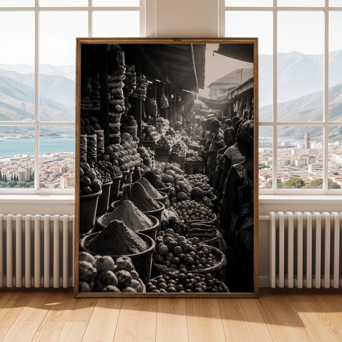 African Market Scene Wall Art Print - Photographic Style Soluna Soul