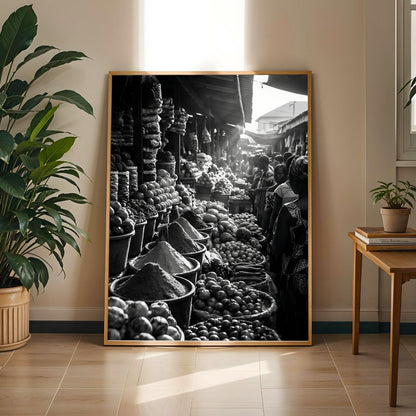 African Market Scene Wall Art Print - Photographic Style Soluna Soul