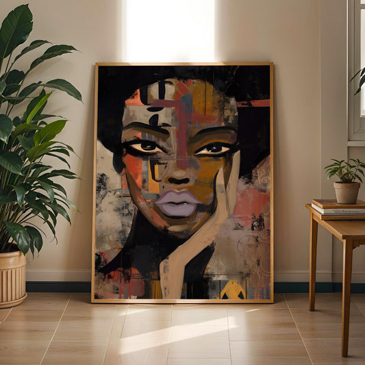 Abstract Black Beauty  Woman Wall Art Print IX Soluna Soul