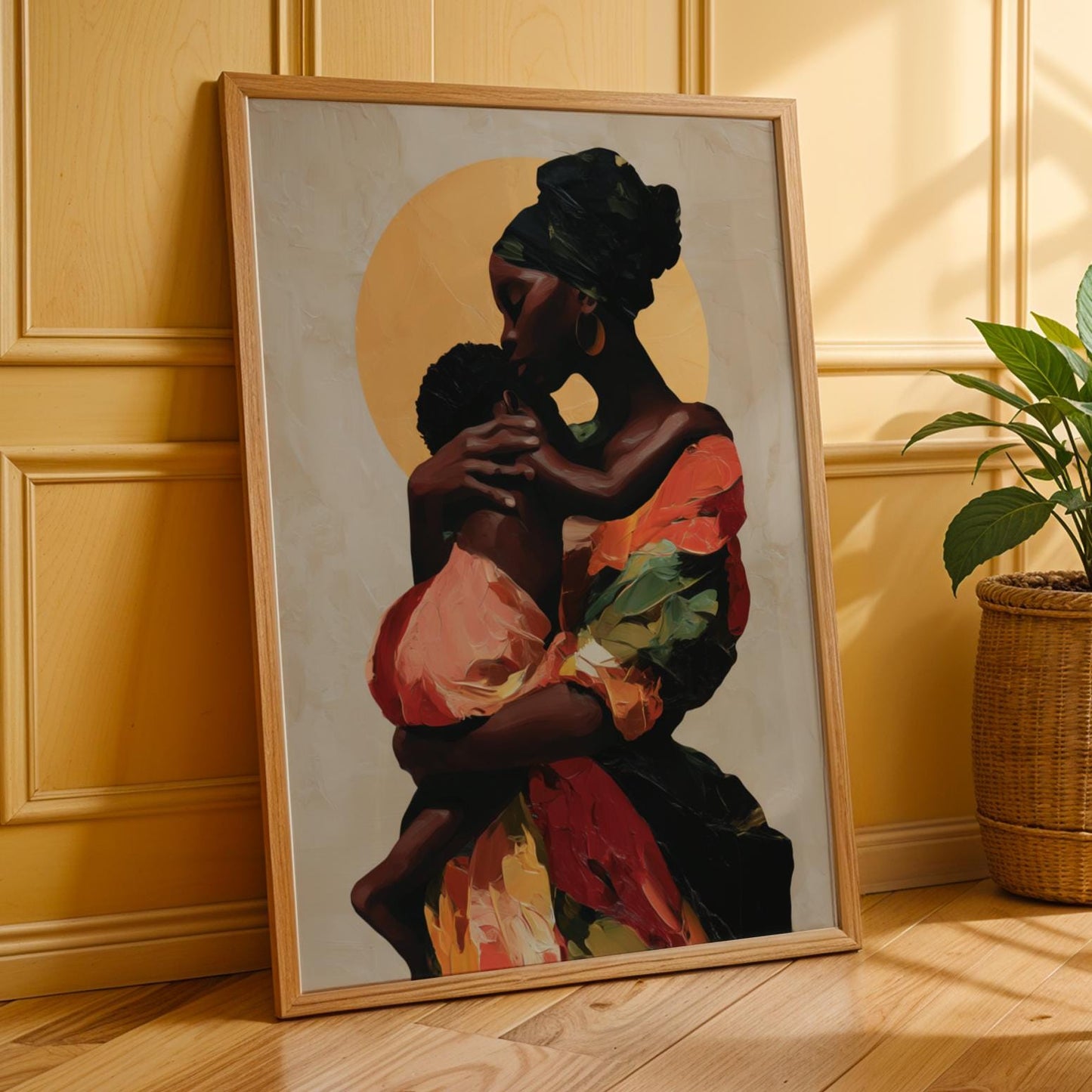 African Mother and Child II Wall Art Print Soluna Soul