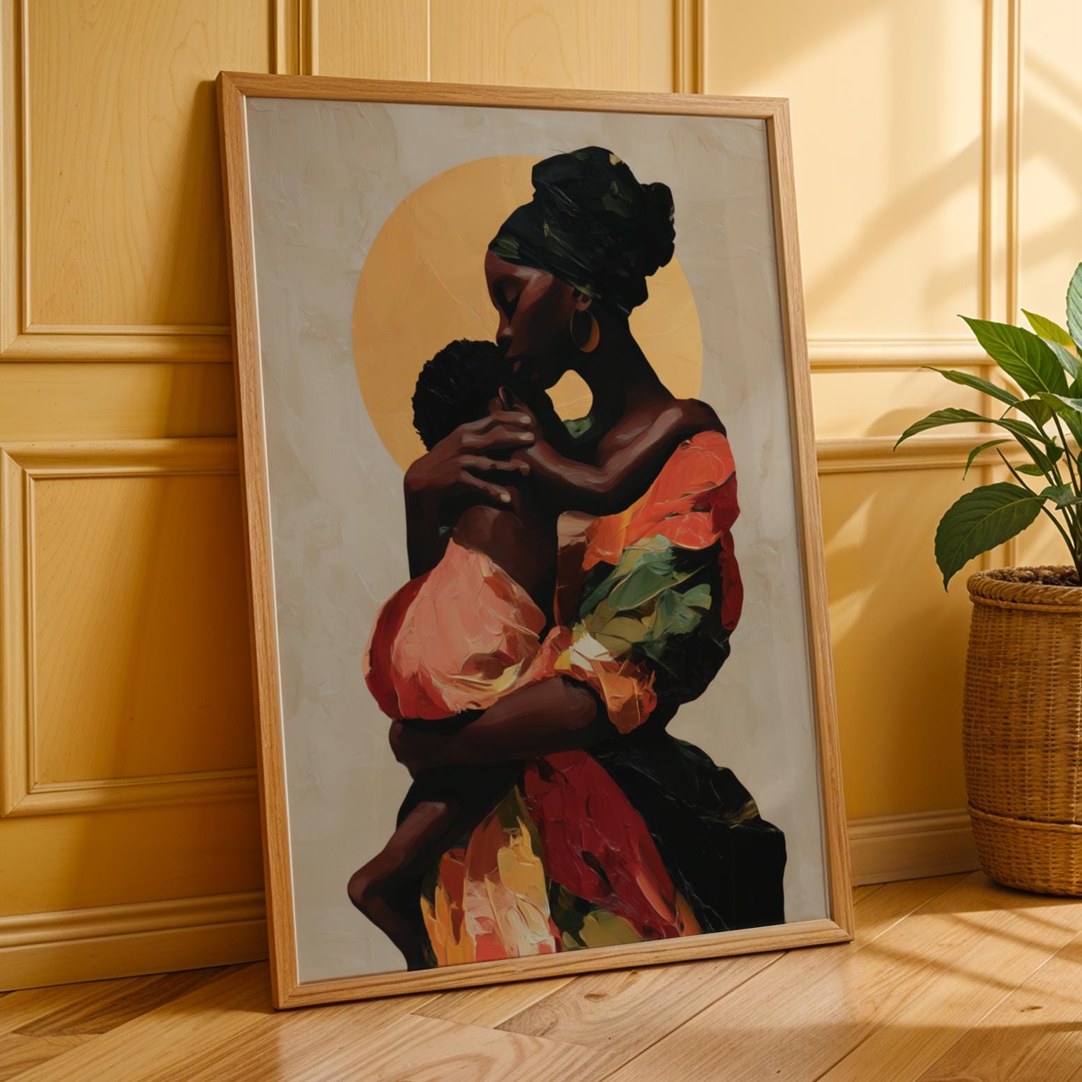 African Mother and Child II Wall Art Print Soluna Soul