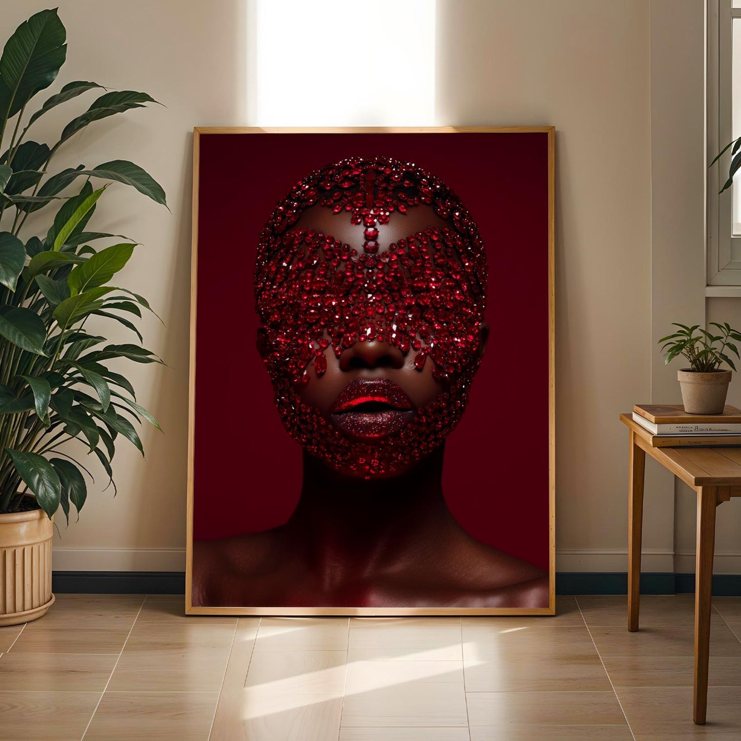 Red Crystal Face Wall Art Print Soluna Soul