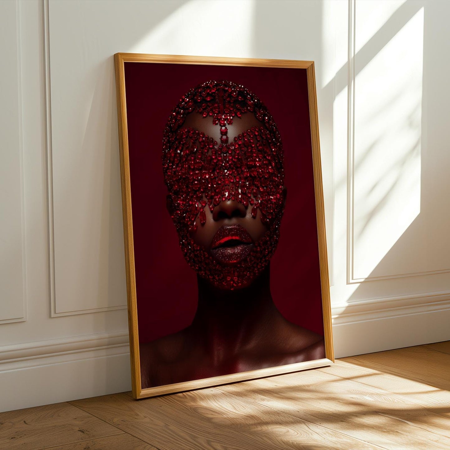 Red Crystal Face Wall Art Print Soluna Soul