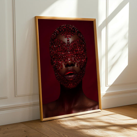 Red Crystal Face Wall Art Print Soluna Soul