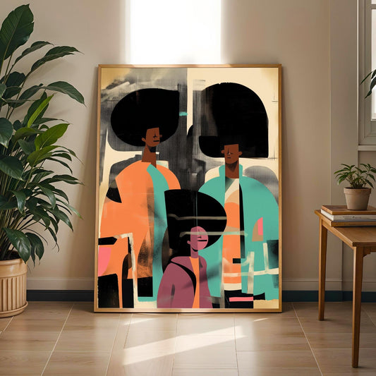 Abstract African Family Wall Art Print II Soluna Soul