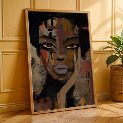 Abstract Black Beauty  Woman Wall Art Print IX Soluna Soul
