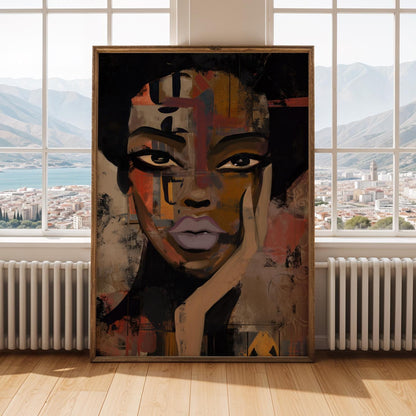 Abstract Black Beauty  Woman Wall Art Print IX Soluna Soul