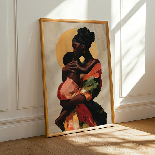 African Mother and Child II Wall Art Print Soluna Soul