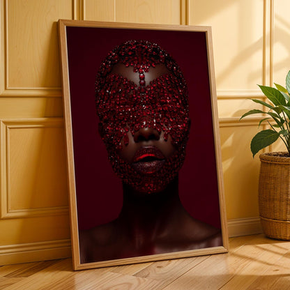 Red Crystal Face Wall Art Print Soluna Soul