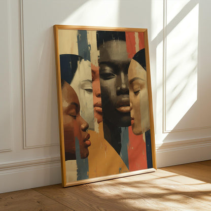 Three Faces Abstract Portrait Wall Art Print 130 Soluna Soul
