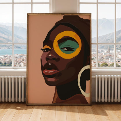 Stylized Abstract Portrait Wall Art Print 128 Soluna Soul