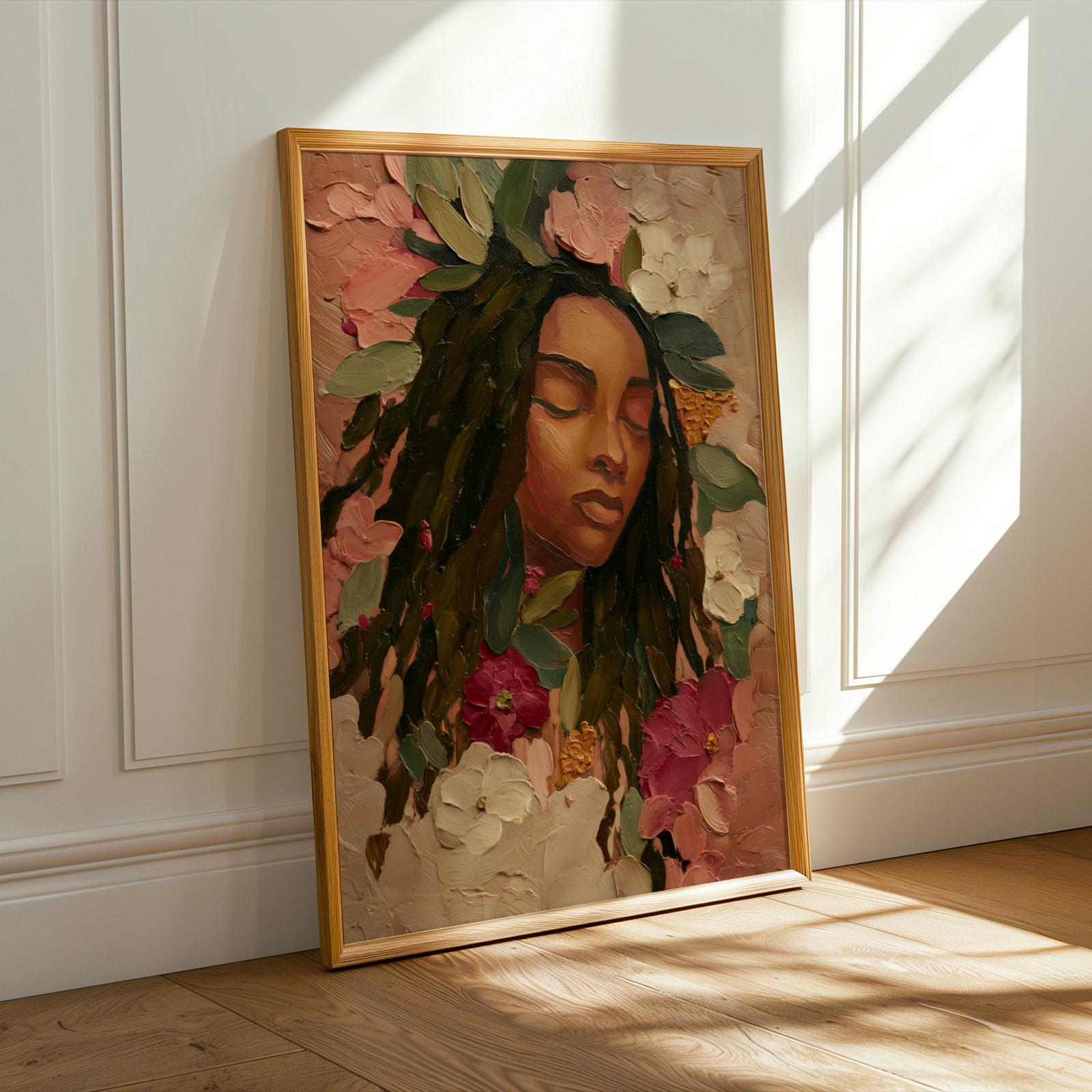 Floral Woman Portrait Wall Art Print 138 Soluna Soul