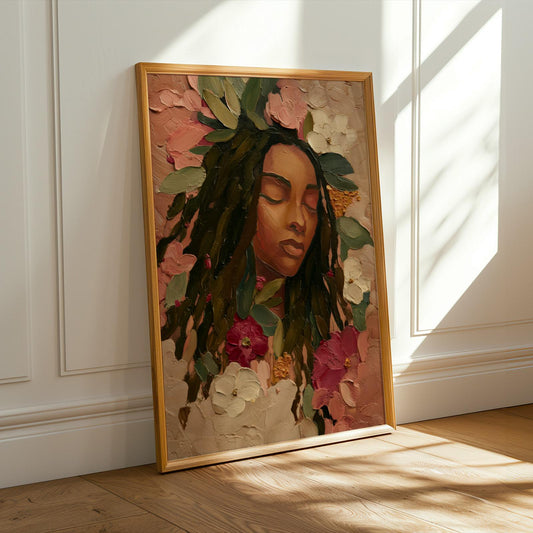 Floral Woman Portrait Wall Art Print 138 Soluna Soul