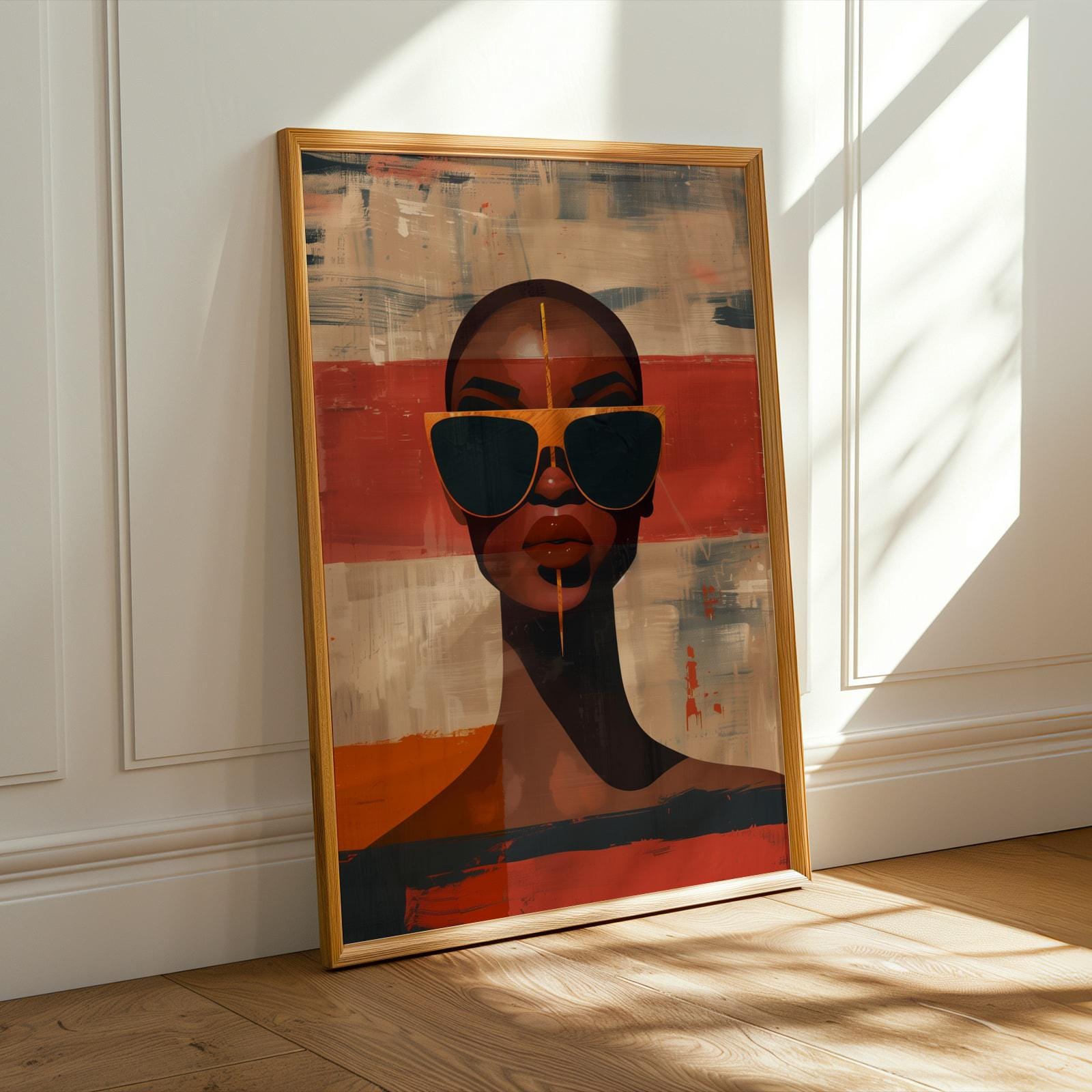 Abstract Face With Sunglasses Poster Wall Art Print 131 Soluna Soul