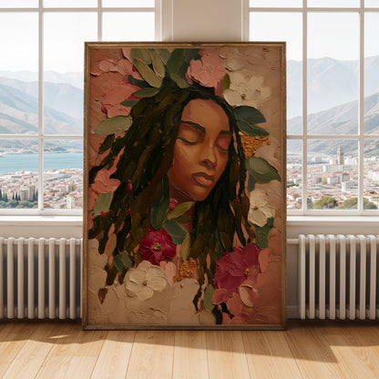Floral Woman Portrait Wall Art Print 138 Soluna Soul