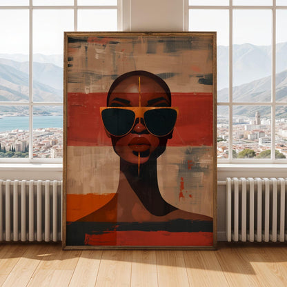 Abstract Face With Sunglasses Poster Wall Art Print 131 Soluna Soul
