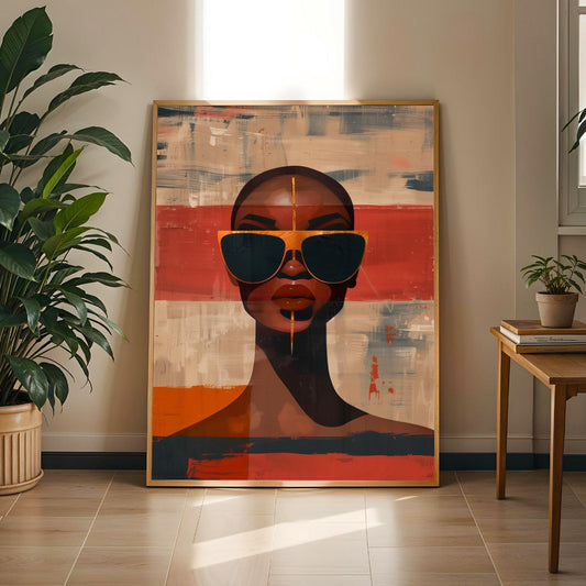 Abstract Face With Sunglasses Poster Wall Art Print 131 Soluna Soul