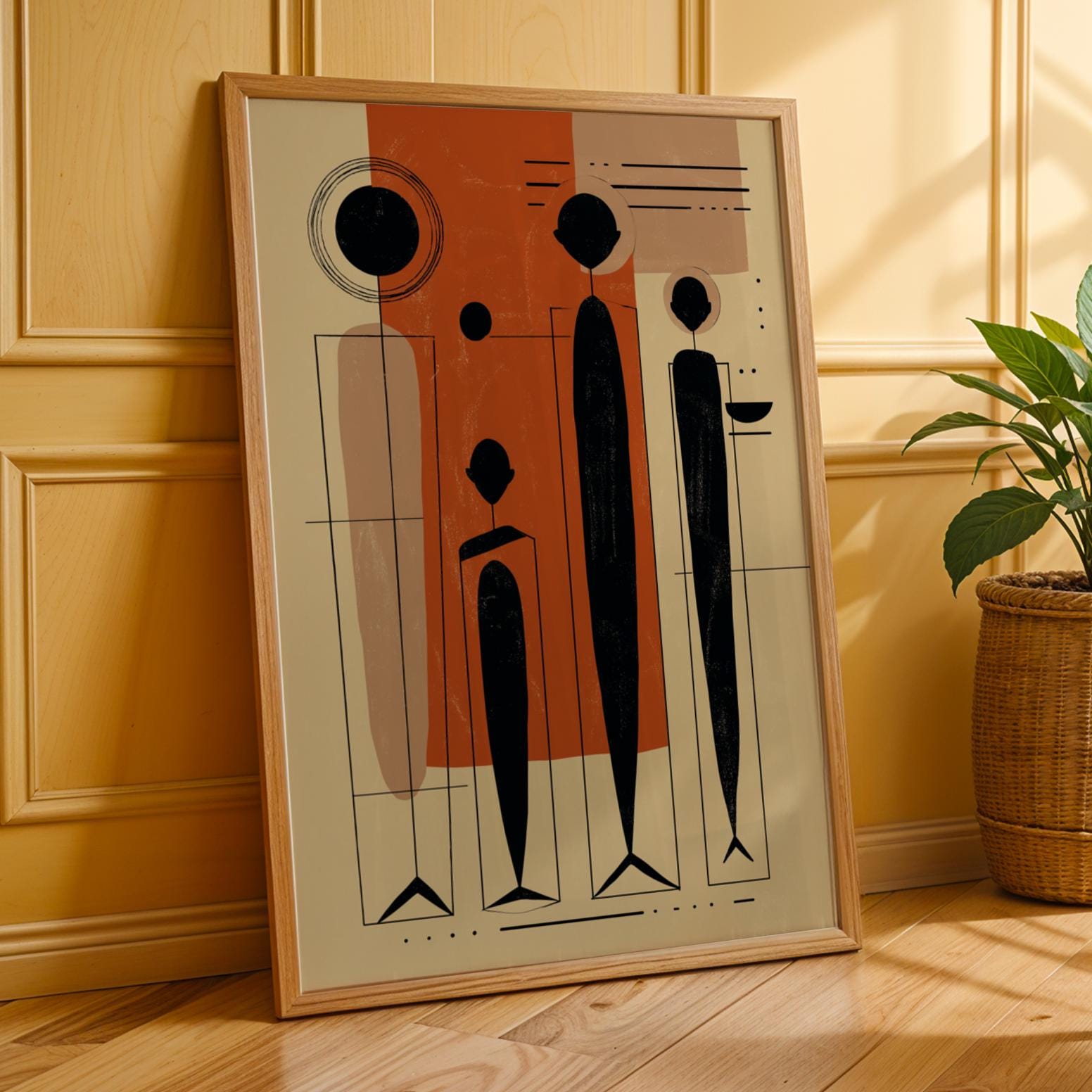 Abstract African Family Wall Art Print I Soluna Soul