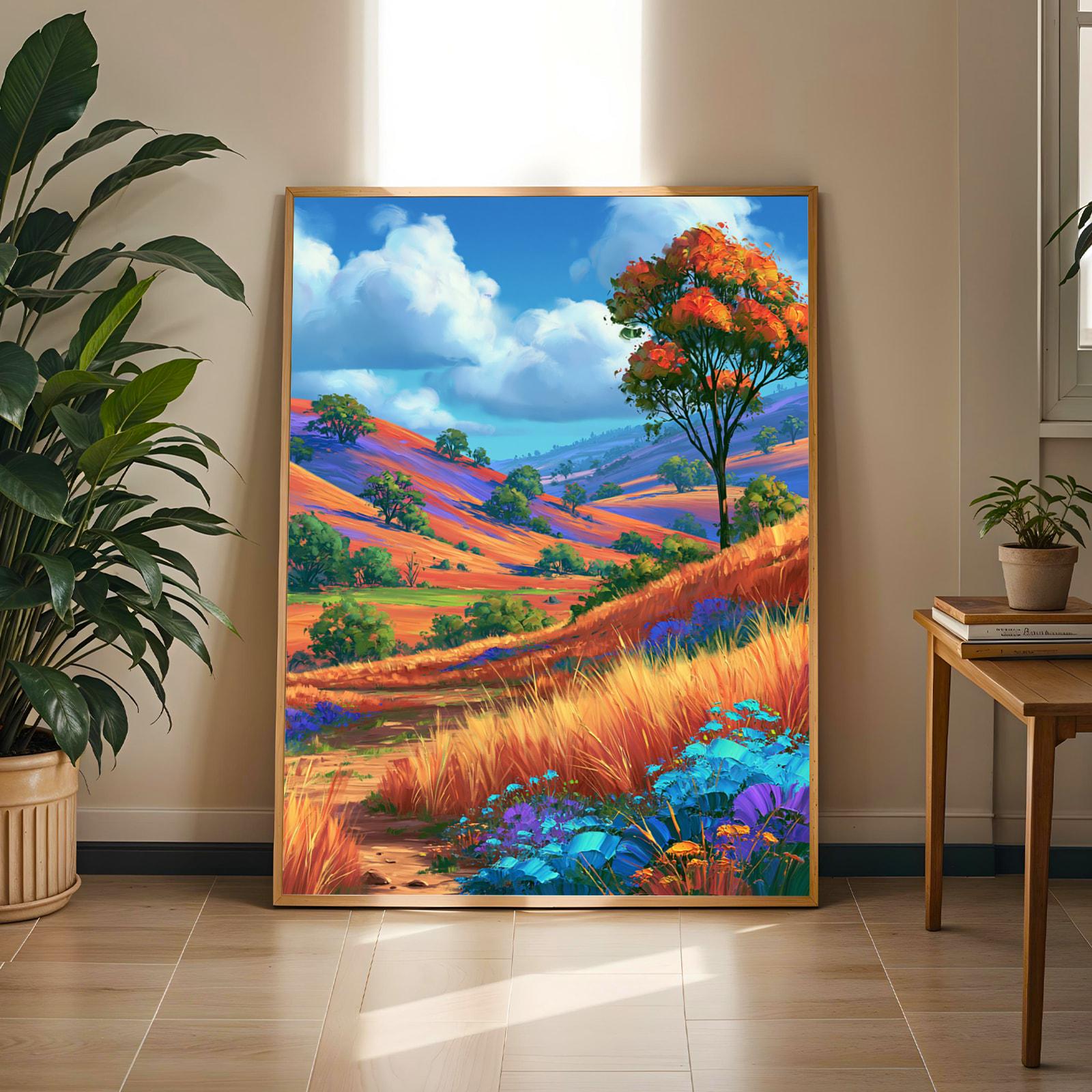 Flowering Meadow Landscape Wall Art Print 188 Soluna Soul