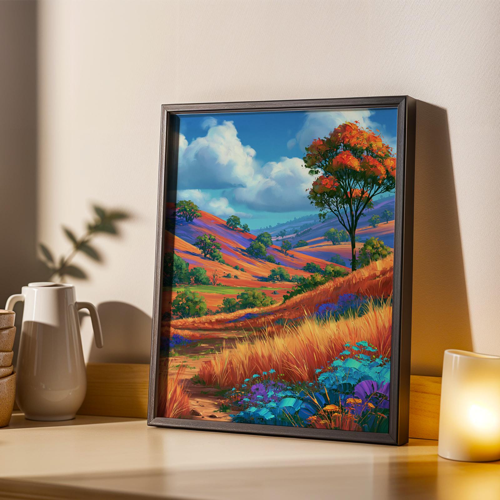 Flowering Meadow Landscape Wall Art Print 188 Soluna Soul
